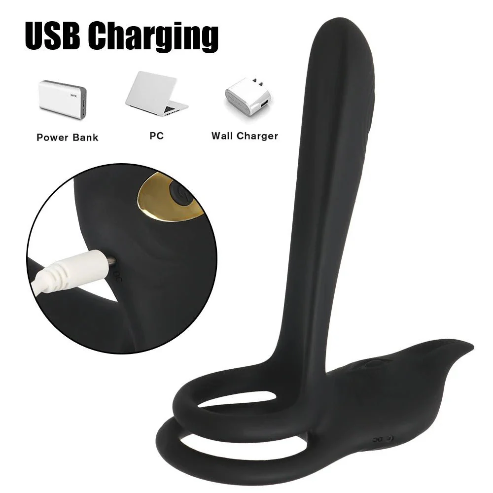 Vibrating Dual Cock Ring - Vagina G Spot Massager - Image 10