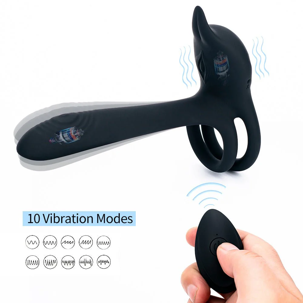 Vibrating Dual Cock Ring - Vagina G Spot Massager - Image 3