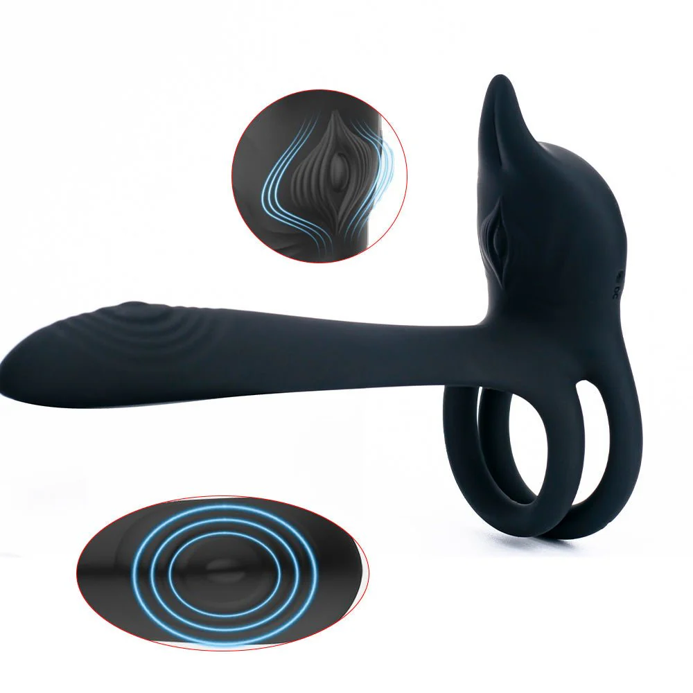 Vibrating Dual Cock Ring - Vagina G Spot Massager - Image 4