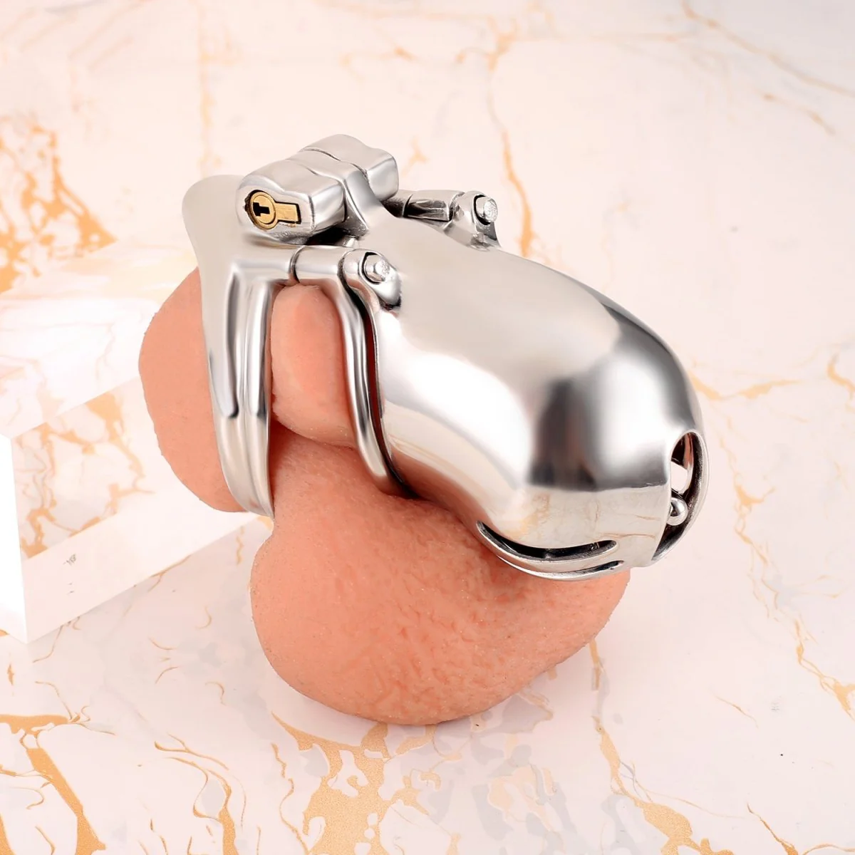 Obsidian PA – Custom Steel Chastity Cage with Integrated PA Lock - Image 2