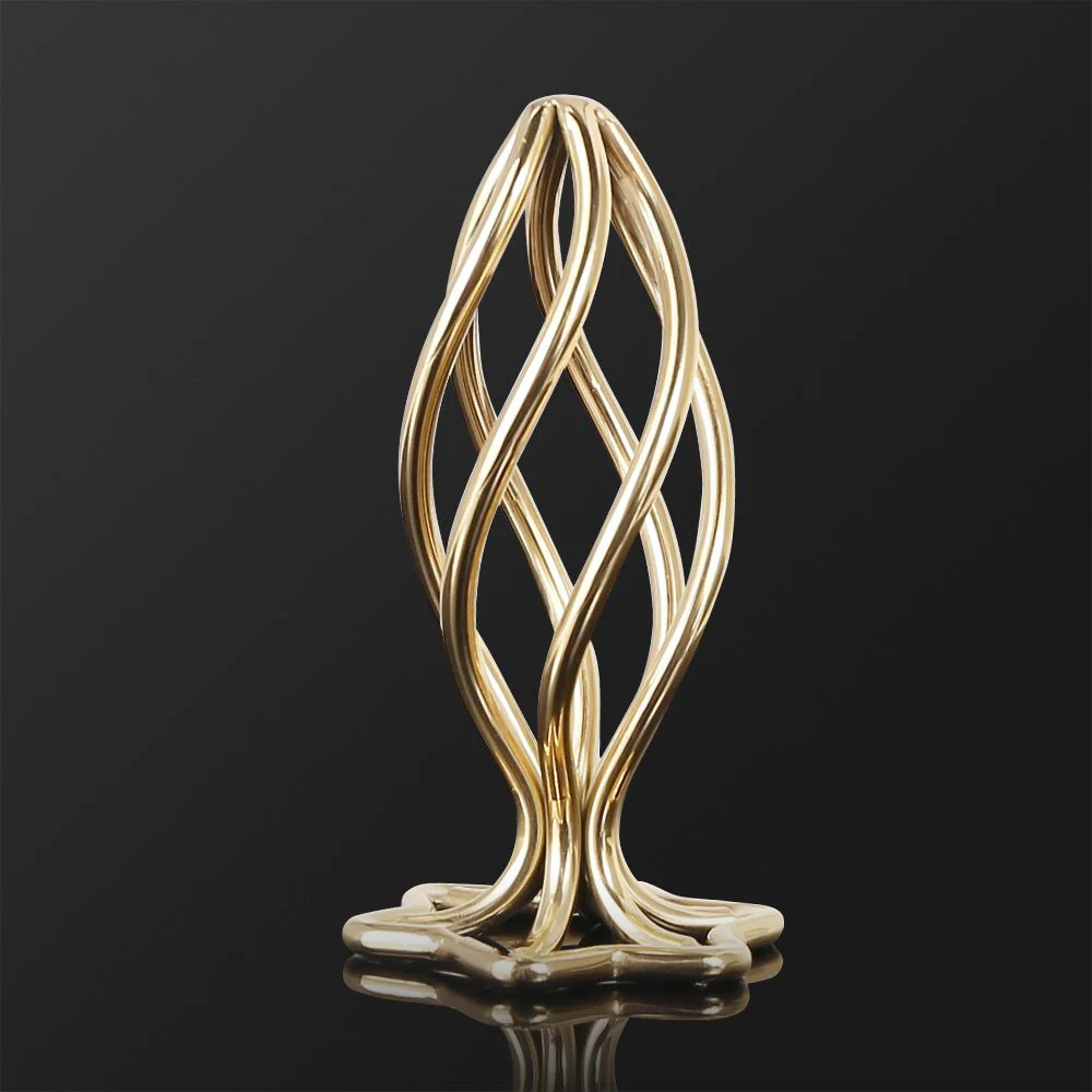 Spiral Anal Plug - Gold coated Stainless Steel - Image 4